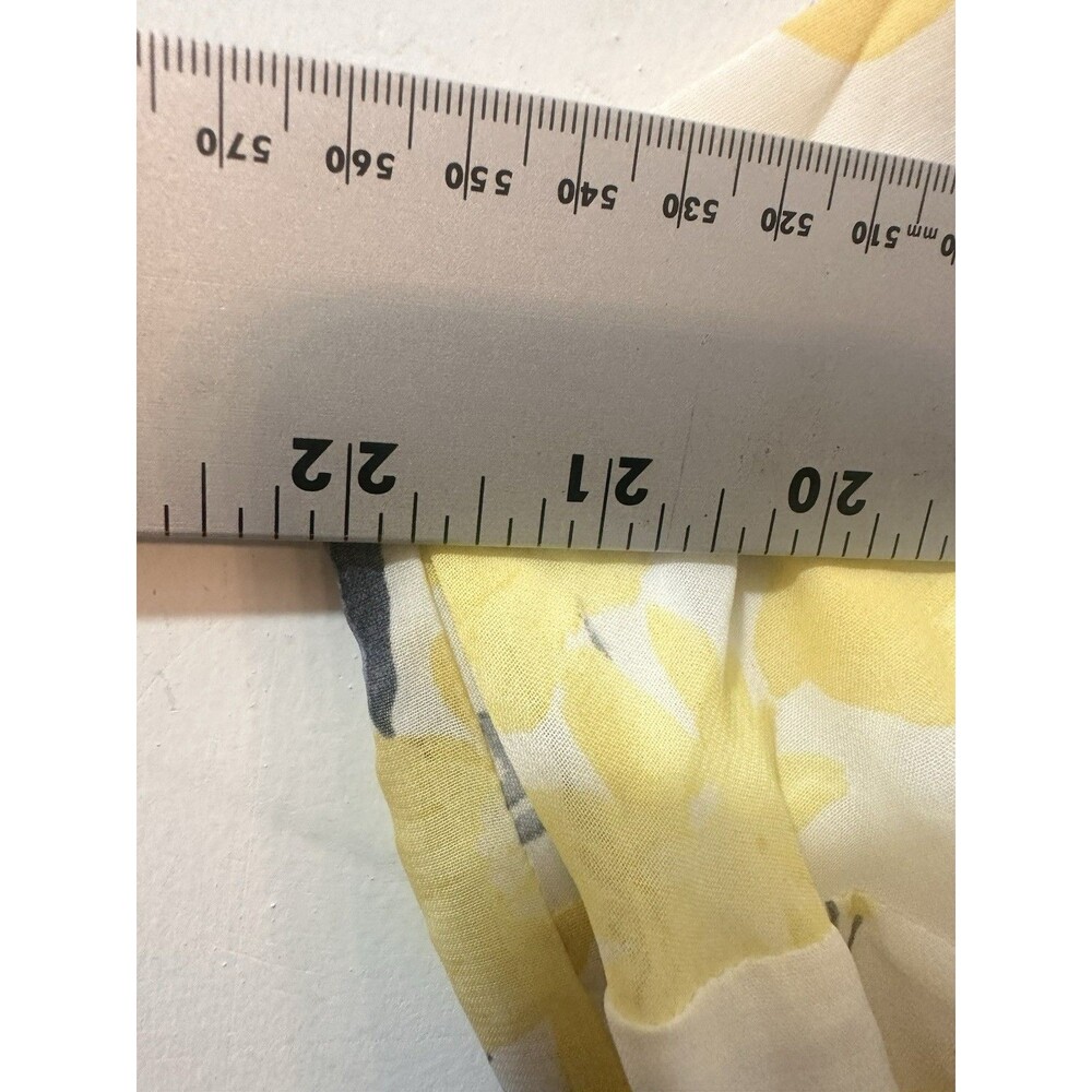 Lane Bryant Size 18 100% Yellow Gray Garden Floral Belted Flounce Ruffle Dress - Picture 8 of 12